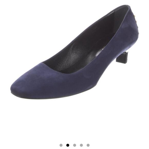 Tod’s Navy Suede Studded Heel Accent Pumps - 9.5 - Picture 1 of 5